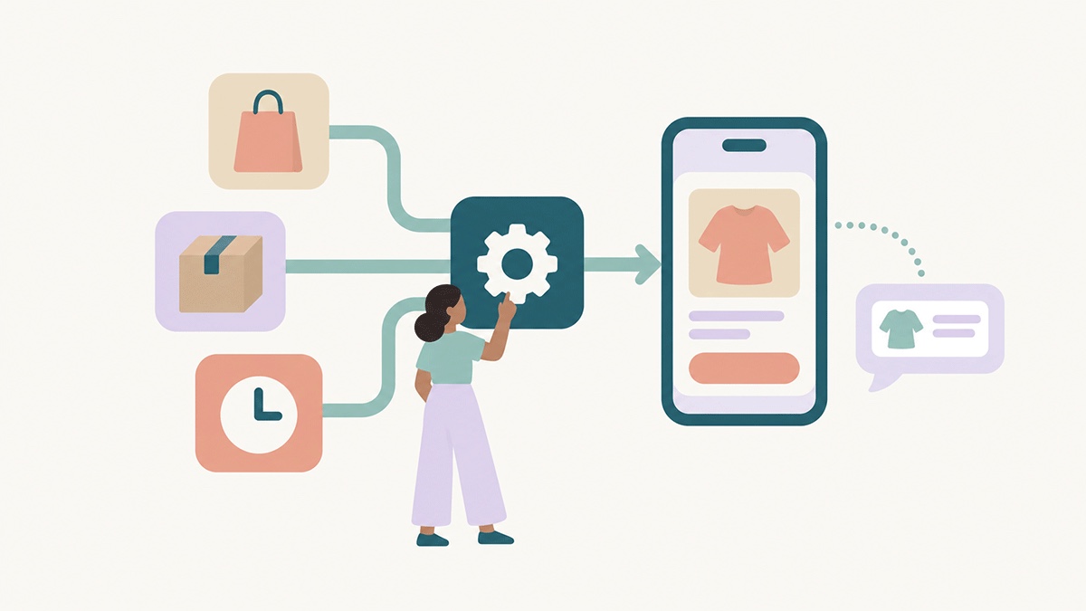 Ordre-, pakke- og timer-triggere i Shopify Flow sender en RCS-besked med SMS-fallback